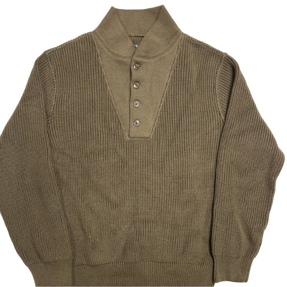 Filson Wool Olive Sweater Medium Ranger Green Commando Henley size 42 US Made
